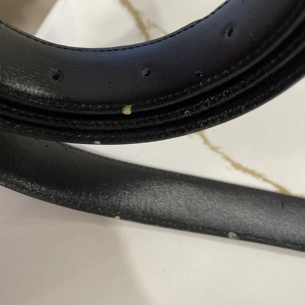 Vintage Johnston & Murphy J&M Black Leather Belt Men Size 44 XXL Italy
